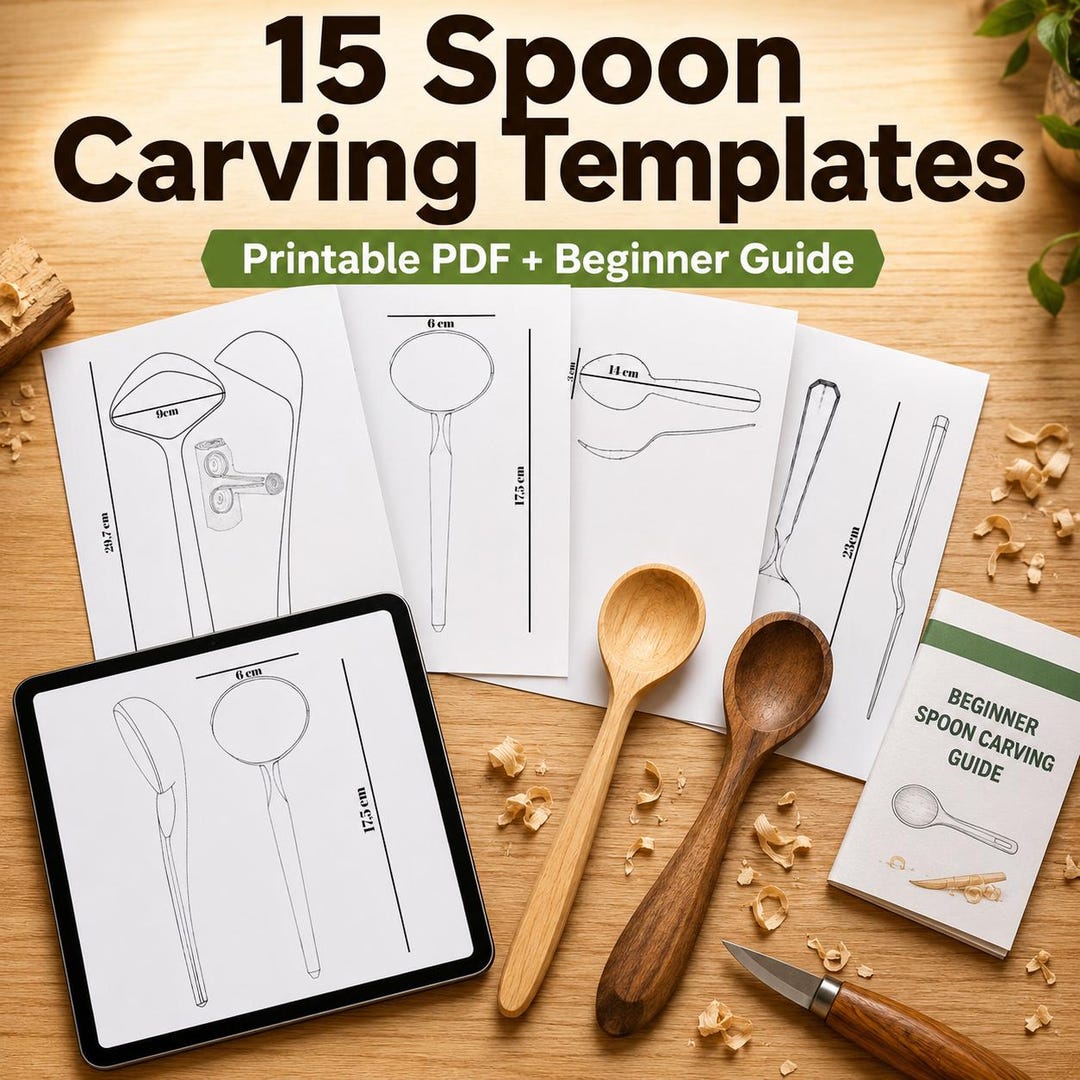 15 Spoon Carving Templates PDF | Printable Wooden Spoon Patterns ...
