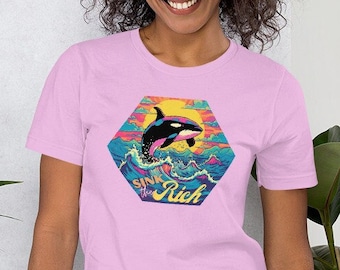 Sink the Rich Orca T-shirt, Team Gladis Shirt, Colorful Whale, Team Orca, Killer Whale,  Whale shirt, Colorful Orca Meme shirt