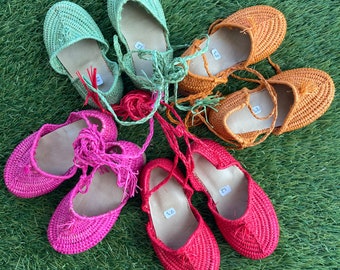 Natural raffia shoes for  girls, vegan shoes, comfortables shoes, nice shoes,  rafia natural,