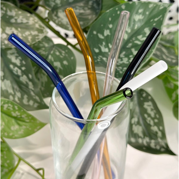 Glass Straw For Glass Can Cup, Colored Glass Straw, Straw For Iced Coffee, Straw For Beer Can Glass, Coffee Straws, Pink Straw, Clear Straw