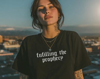 Gothic Crop Top: "Fulfilling the Prophecy" Comfort Colors Tee