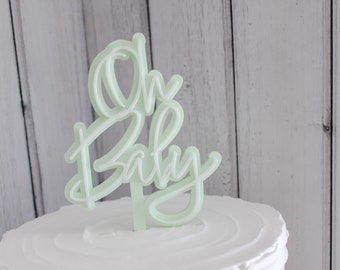 Oh Baby, Baby Shower Cake Topper, Acrylic Cake Topper, Baby Shower, Boho Baby Shower