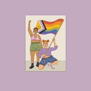 Pride Postkarte | Pride Flagge | LGBTQ+ Illustration | DIN A6