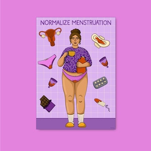 Poster "Normalize Menstruation" | Feministisches Poster gegen Perioden-Stigma | Sichtbarkeit & Empowerment | A4/A5/A3