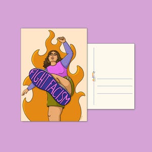 Postkarte "Fight Facism"| Antifaschistische Illustration | DIN A6