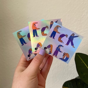 Sticker- Set "Yoga gegen Rechts" |  Holografische quadratische Sticker
