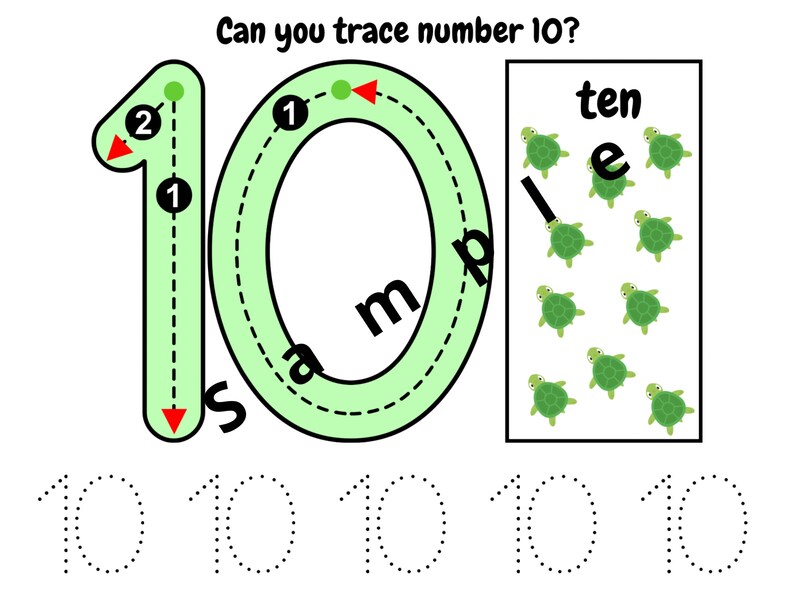 Number Tracing 110 Worksheets for Toddlers, Preschool Math Printable