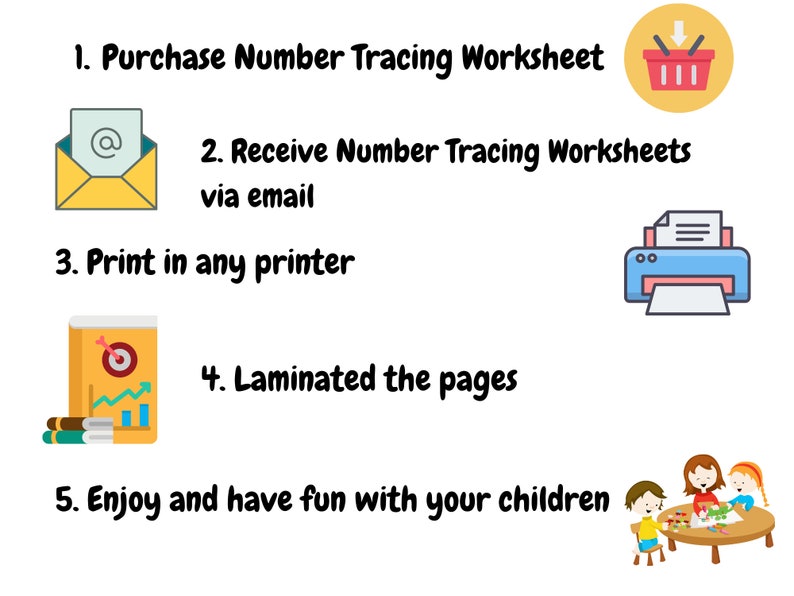 Number Tracing 110 Worksheets for Toddlers Preschool Math Etsy