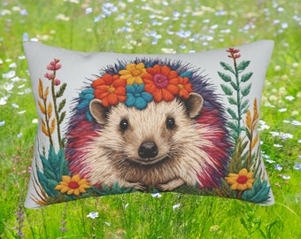 Friendship Gift Porcupine Lumbar Pillow, Embroidery PRINT, Housewarming Gift, Best Gifts For Her, Christmas Gift For New Home, Mothers Day