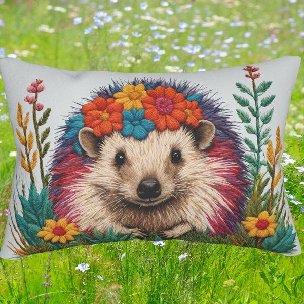 Friendship Gift Porcupine Lumbar Pillow, Embroidery PRINT, Housewarming Gift, Best Gifts For Her, Christmas Gift For New Home, Mothers Day