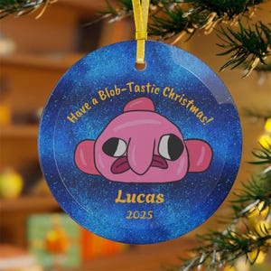 Cute Blobfish Glass Ornament 2025 Personalization Christmas Gifts Home Decor Holiday Garland Best Gifts For Kids Kawaii Fish Stoking Stuffer
