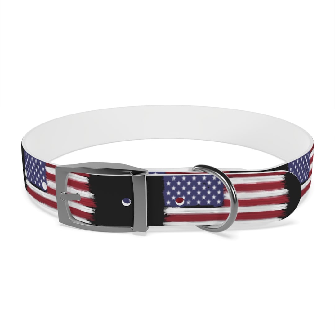 American Flag Dog Collar Personalized Hypoallergenic Dog Etsy