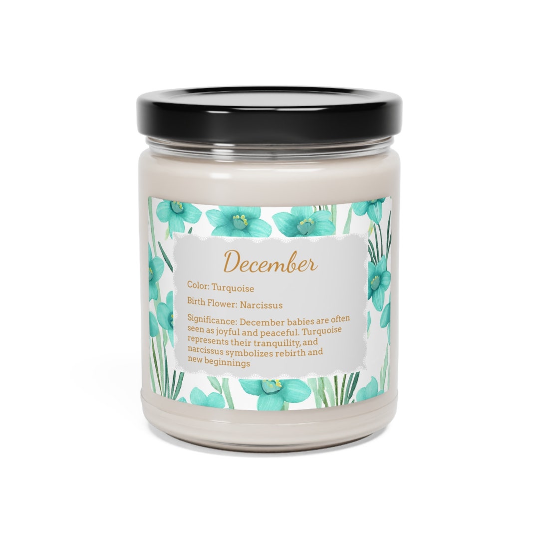 Birth Month Candle Birth Flower Candle December Birthday Etsy