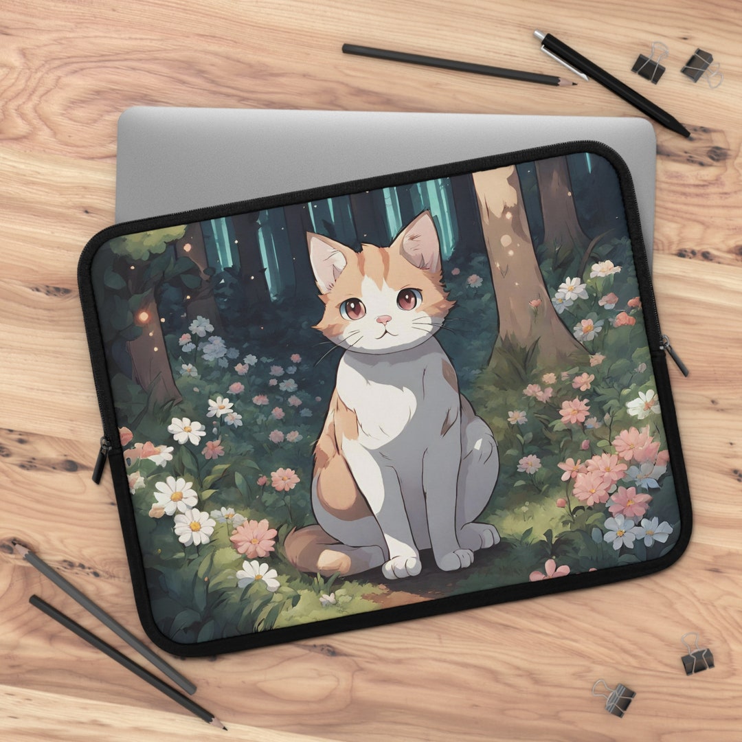 Cat Laptop Sleeve 17 Inch Anime Laptop Sleeve 15 Inch Kawaii Laptop