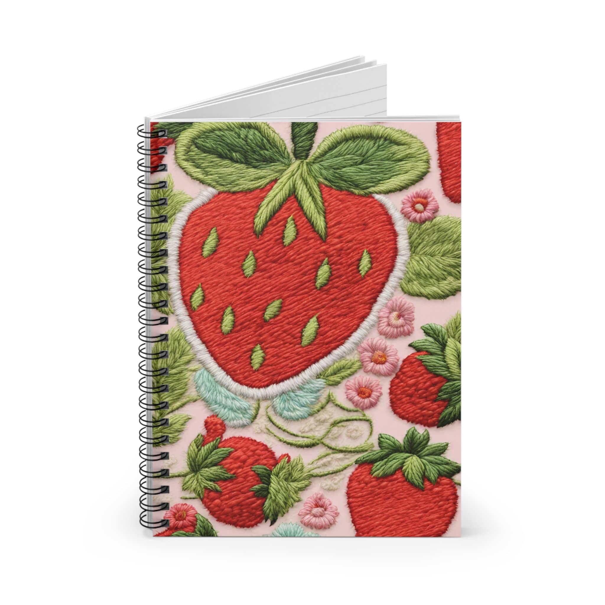 Strawberry Study Set - Notebook, Journal, Gel Pen, Case