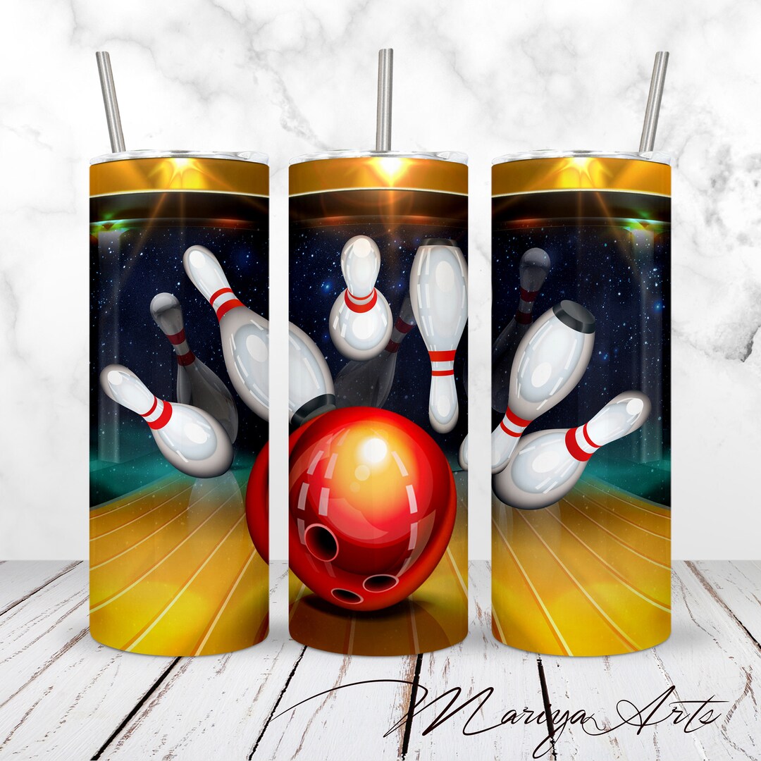 Bowling Tumbler Wrap PNG 20oz Skinny Tumbler Sublimation - Etsy
