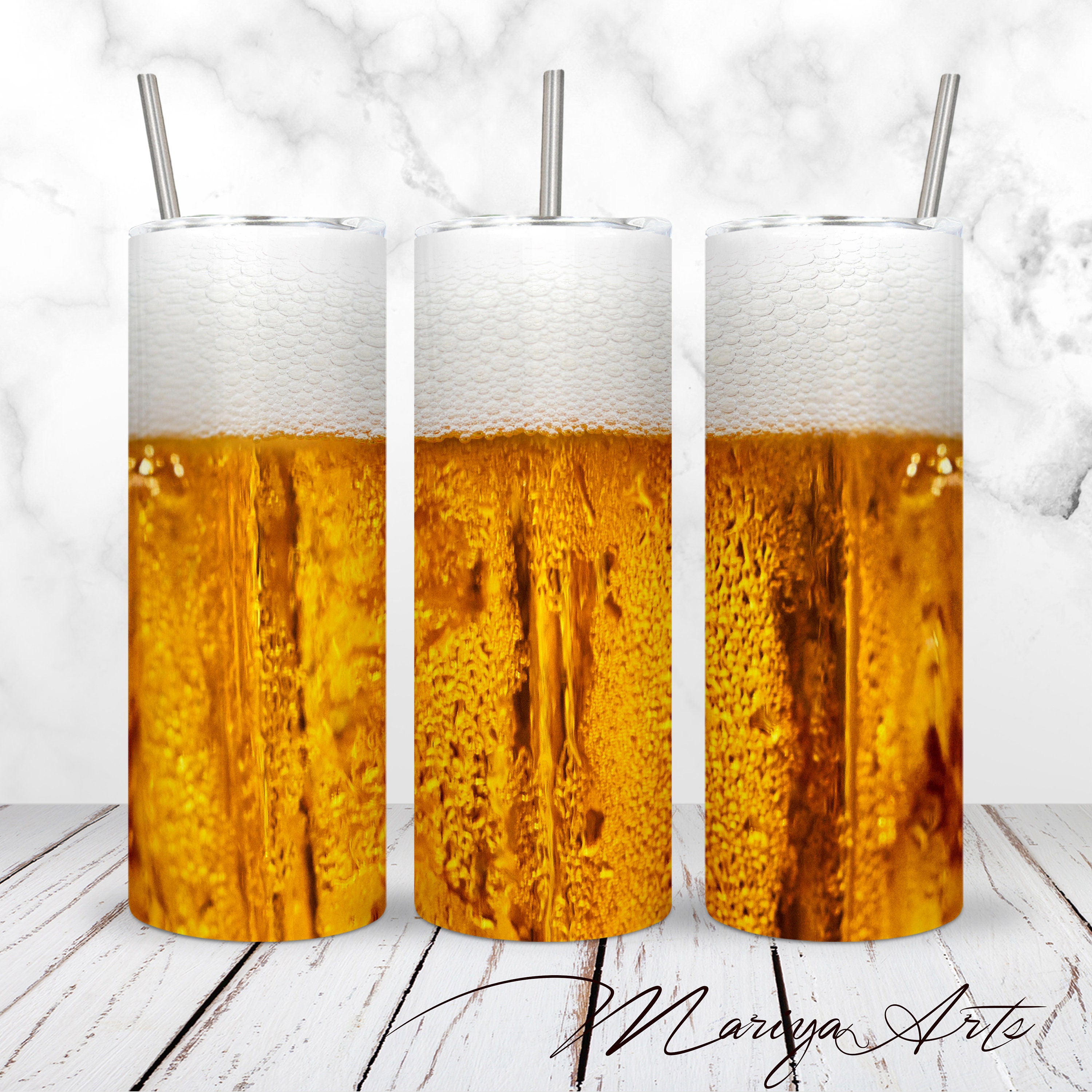 Beer Tumbler Wrap PNG 20oz Skinny Tumbler Glass of Beer Etsy