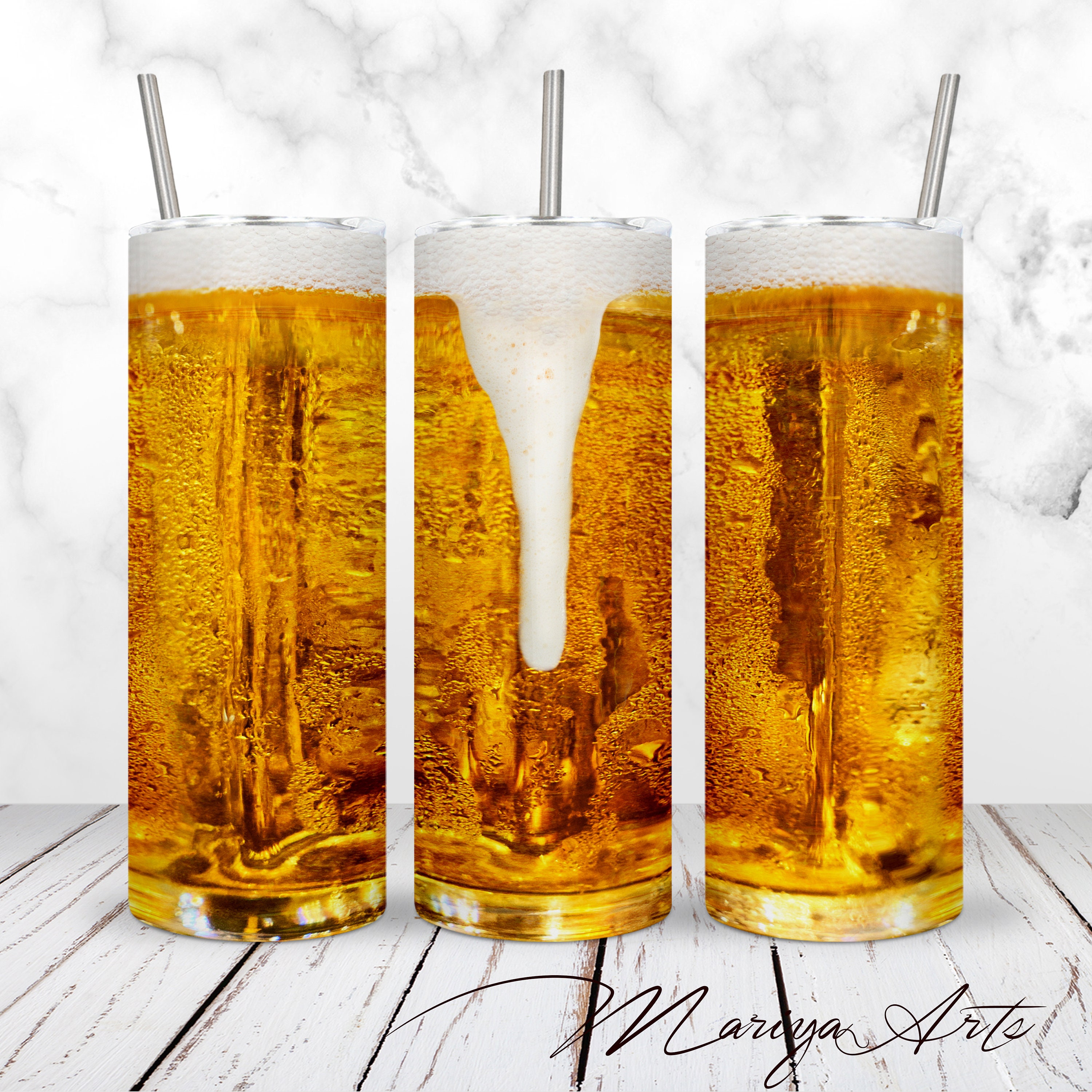 Beer Glass Tumbler Beer Lover Sublimation, Dad Tumbler 20 oz Skinny Tu –  Edible Prints On Cake (EPoC)