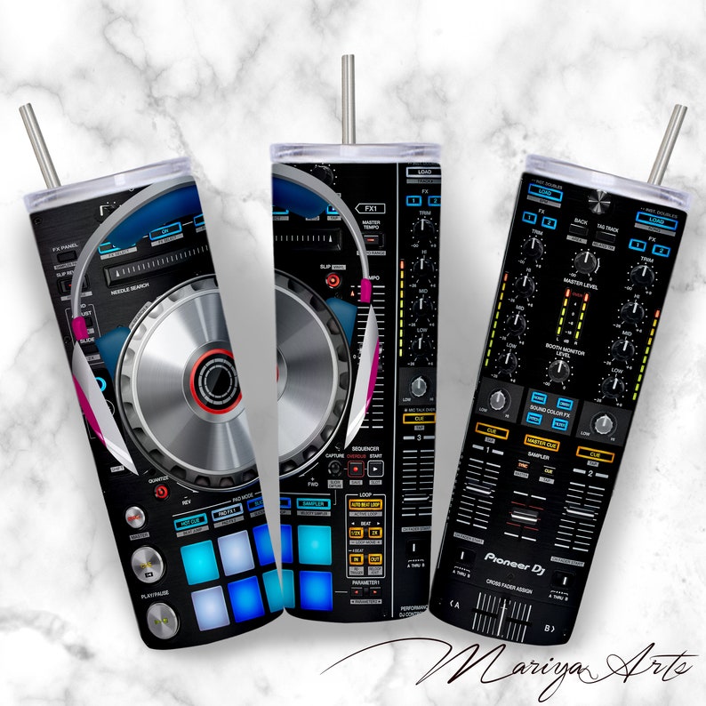 DJ Tumbler Wrap Music Headphone 20oz Skinny Tumbler Night Etsy