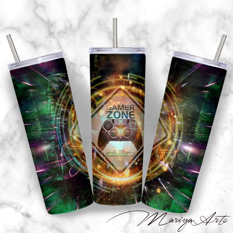 Gamer Zone Tumbler Wrap PNG 20oz Skinny Tumbler Sublimation Design ...