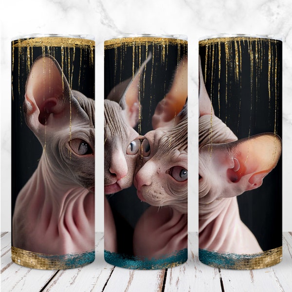 Sphynx Cat Tumbler Wrap PNG 20oz Skinny Tumbler Friends Cat Lovers Cute Cats Pet Sublimation Design Straight Digital Design Instant Download