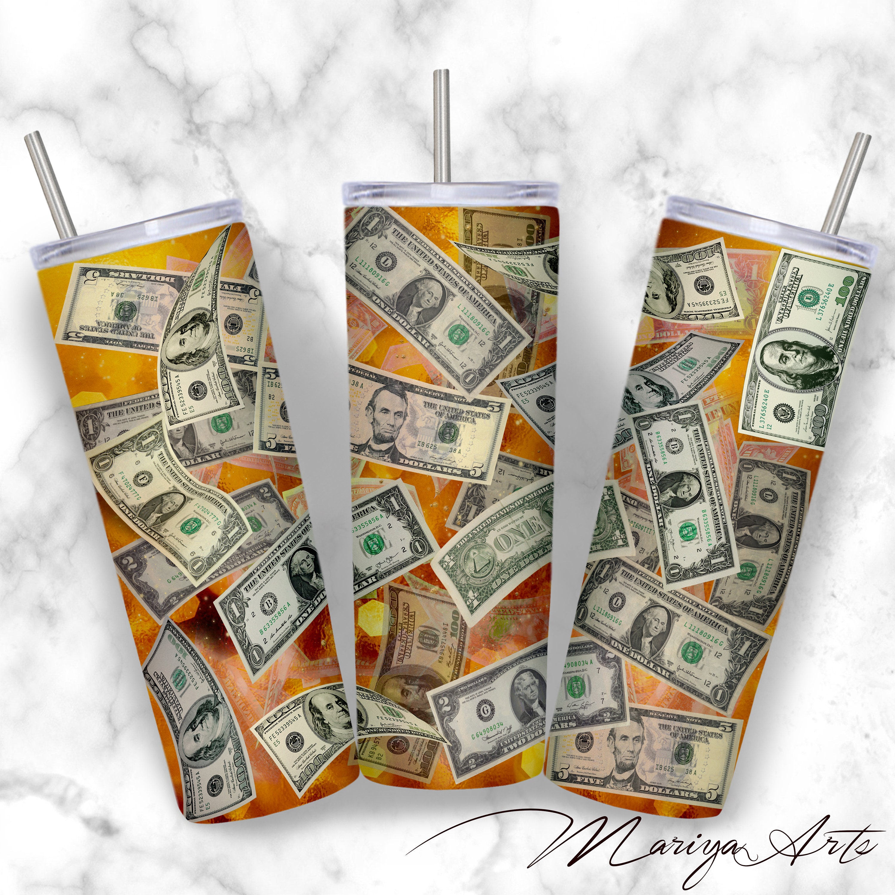 US Cash Money Tumbler Wrap PNG — drypdesigns