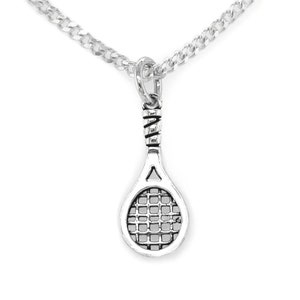 Silver Tennis Racket 925 Sterling Silver Tennis Necklace. Silver Tennis Racket Charm for Tennis Player Jewelry Sport Gift Dainty Tennis. 319