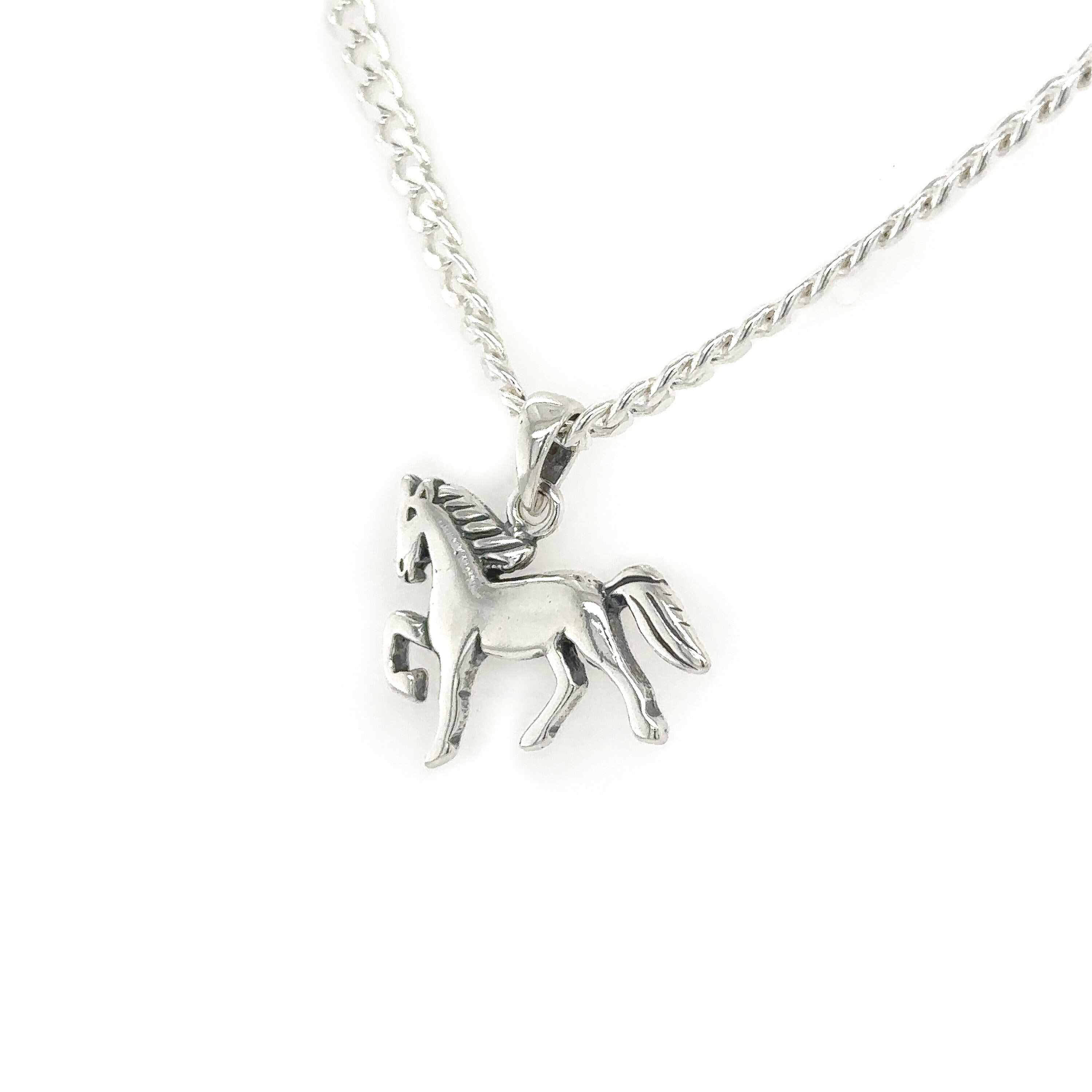 Horse Pendant, Sterling Silver Equestrian Jewelry, Horse Necklace