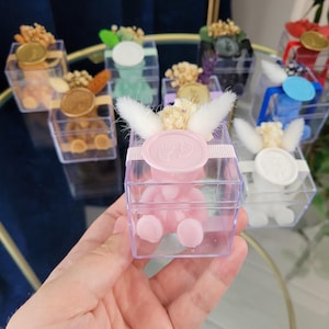 Candela profumata a forma di orsetto – Regalo per baby shower, compleanno, battesimo e festa di nascita / Decorazione floreale / Scatola sigillata