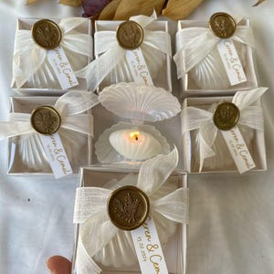 Natural Candles with pearl scented mussel filling for Wedding, Engagement, Henna, Bridal Party