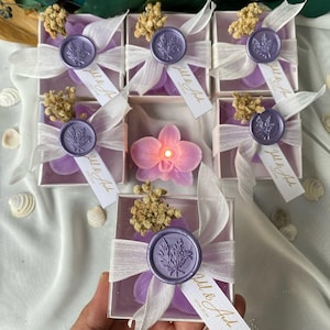 orchid candles for wedding favors and birthdays