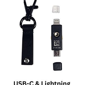 Leather Yubikey cover, case, protector for USB-C & Lightning