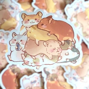 Cute Kawaii Cat Pile Stackable Cats Sticker