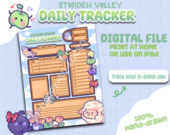 Cozy Stardew Valley Game Tracker - Printable Worksheet - for iPad or Home Printing (Digital Download)