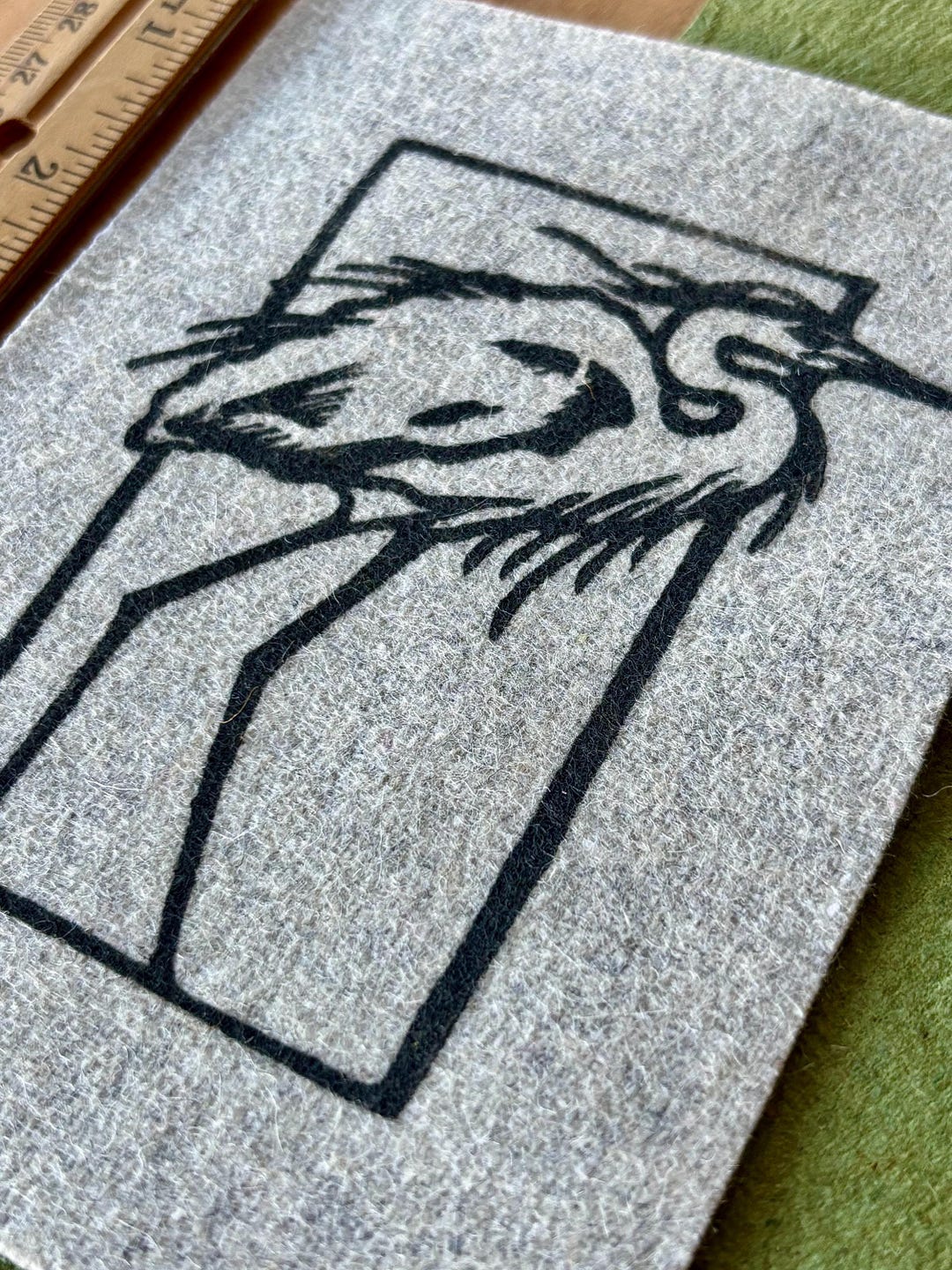 Hand Printed Wool Felt Patch - Etsy