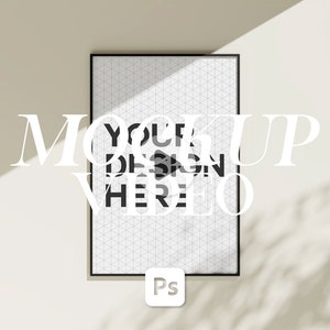 Video Mockup | 2x3 Ratio schwarz gerahmter Bilderrahmen Mockup Modern Minimal | Bearbeitbare PSD