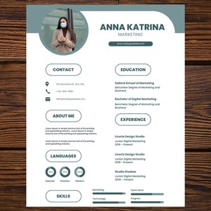 Resume Template, Professional Resume Template for Google Docs, Word, Pages | Modern Resume Template, CV Template | Editable CV | Editable