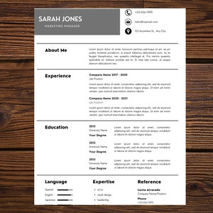 Professional Resume Template for Google Docs,Modern Resume Template for Google Docs,  Apple Pages Resume,Minimalist resume,CV template