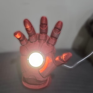 Iron Man Glove LED Lamp: Upcycled Comic Book Decor
