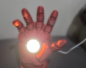 Iron Man Glove LED Lamp: Upcycled Comic Book Decor