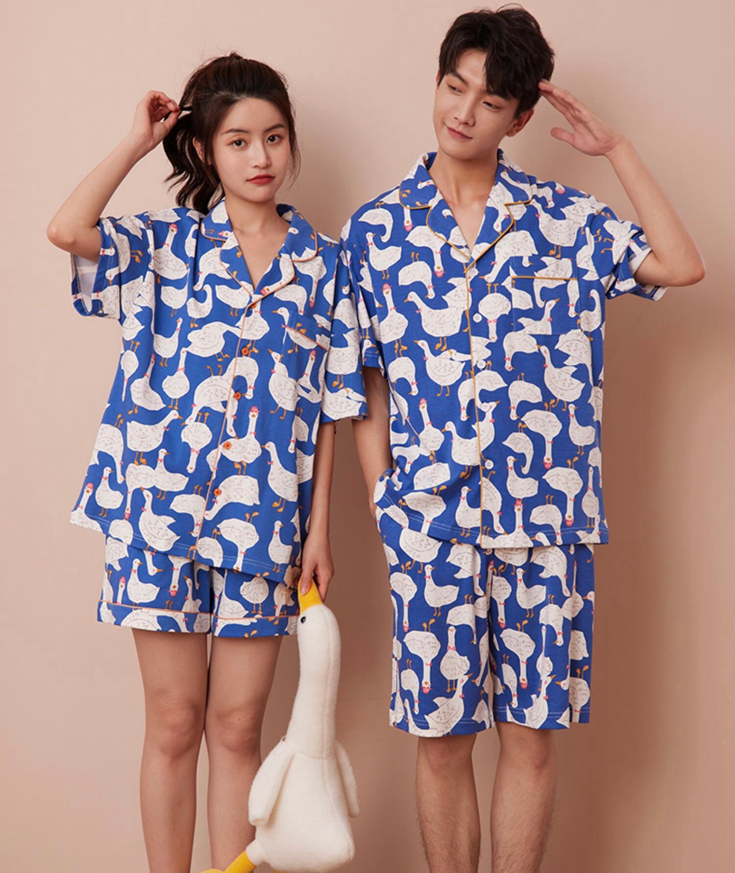 Cute Goose Couple Pajama Set 100 Cotton Matching Pajama Set Etsy