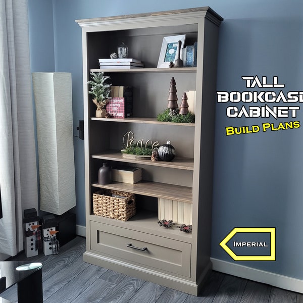 Tall Bookcase Cabinet - imperial - PDF Digital Download