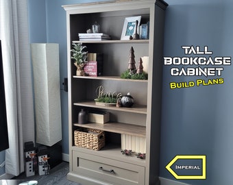 Tall Bookcase Cabinet - imperial - PDF Digital Download