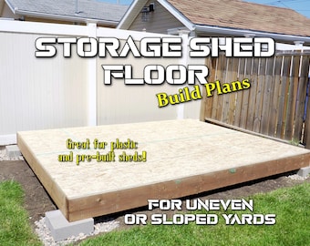 Storage Shed Floor 8&#39;x10&#39; plans, for uneven or sloped ground - PDF Digital Download