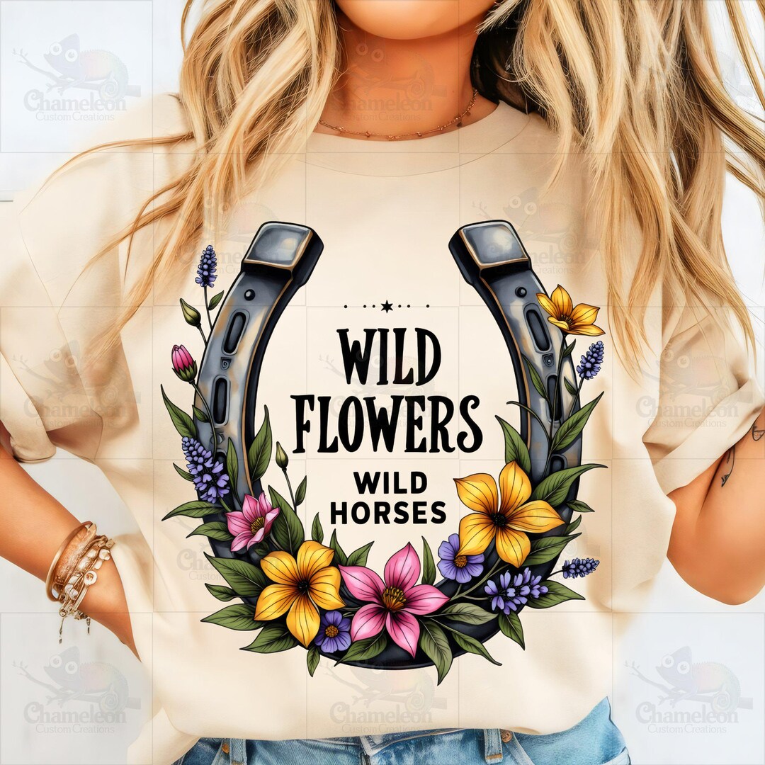 Wild Horses & Flowers Graphic Tee