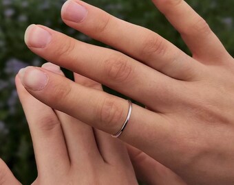 Stapelring - Silber - Ring - minimalistisch - Silber Stackerring - Layering - 925 Sterling Silber - Bandring - elegant - sommerlich