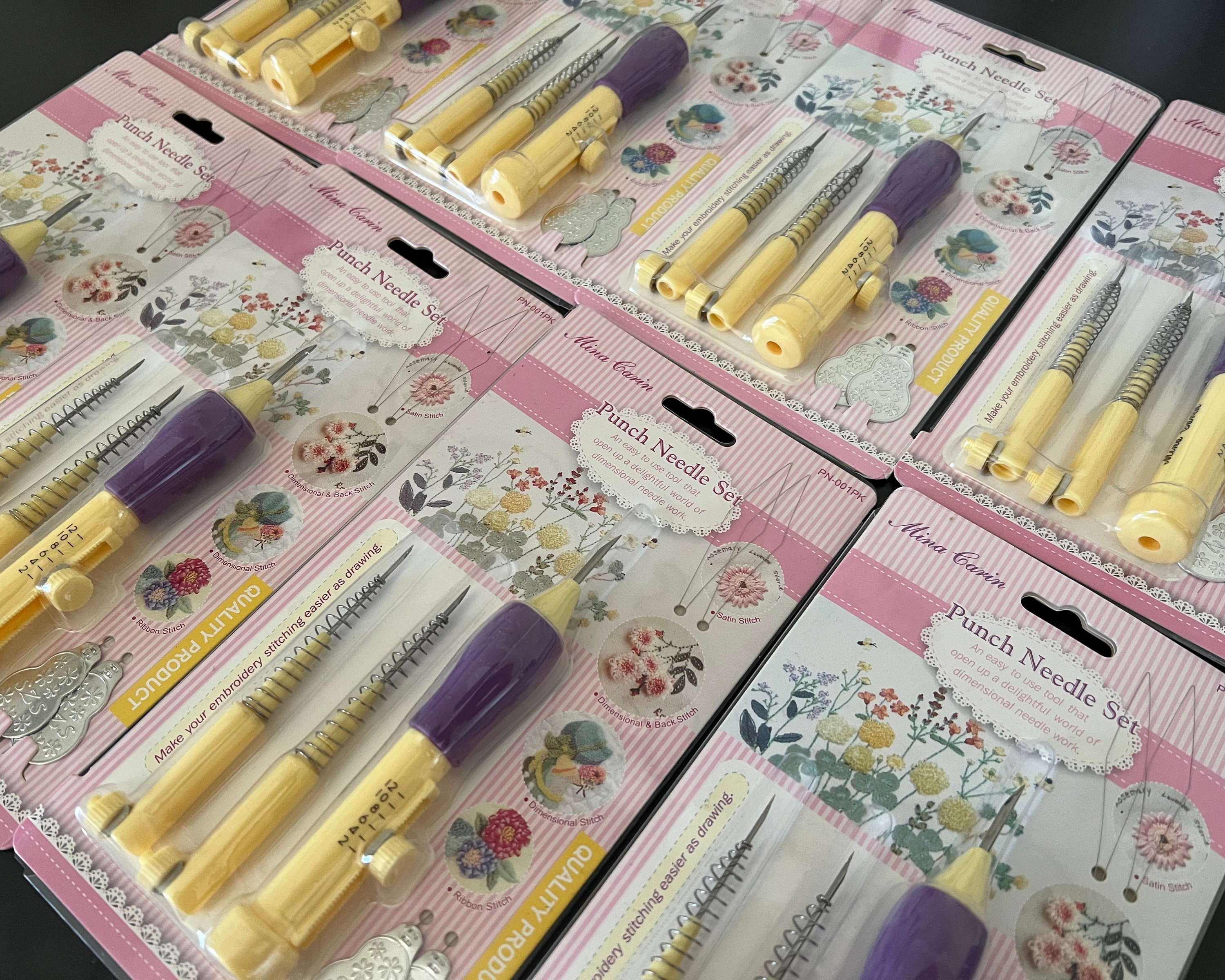 Wapasezyar Punch Needle Set - 6-teiliges DIY Stick-Set Für Weihnachts-Untersetzer | Perfekt Für Erwachsene & Kinder