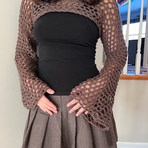 Mangas de malla de crochet