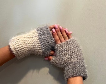 Fluffy Fingerless Gloves