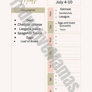 Weekly Meal Planner